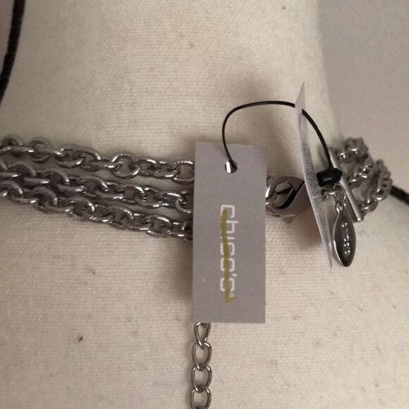 Chico’s Silvertone Chain-Detail Multi Strand Necklace - Picture 12 of 12